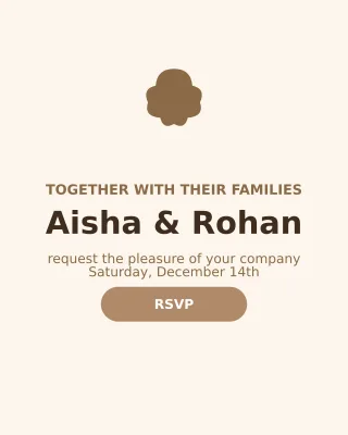 Wedding Invite — editable white personal template, instagram portrait