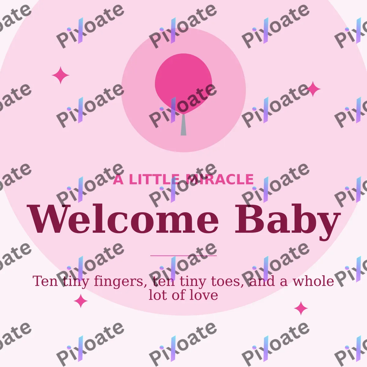 Welcome Baby Welcome Baby — editable white personal template, instagram post
