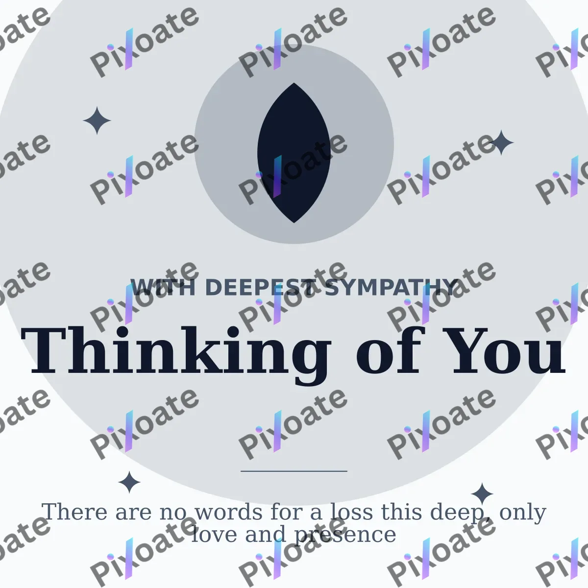 With Sympathy — editable white personal template, instagram post