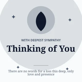 With Sympathy — editable white personal template, instagram post