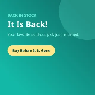 Back in Stock — editable teal product template, instagram post