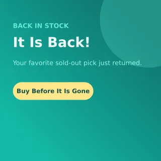 Back in Stock — editable teal product template, instagram post
