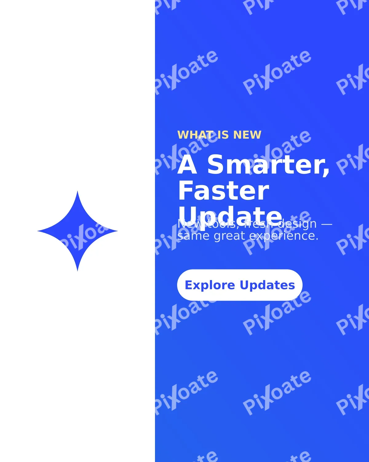Feature Update Feature Update — editable blue product template, instagram portrait