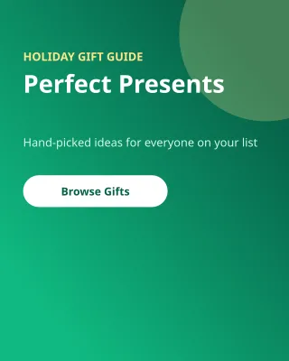 Gift Guide — editable green product template, instagram portrait