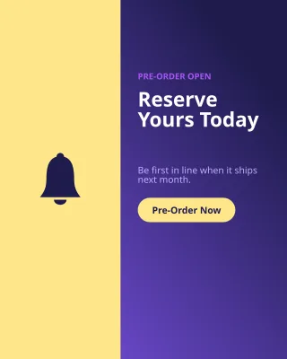 Pre-Order Now — editable blue product template, instagram portrait