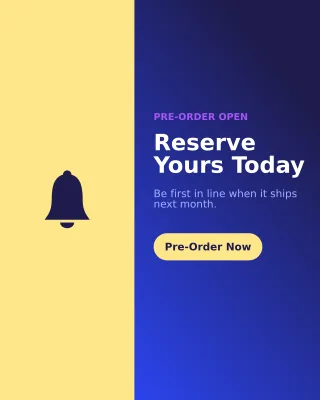 Pre-Order Now — editable blue product template, instagram portrait