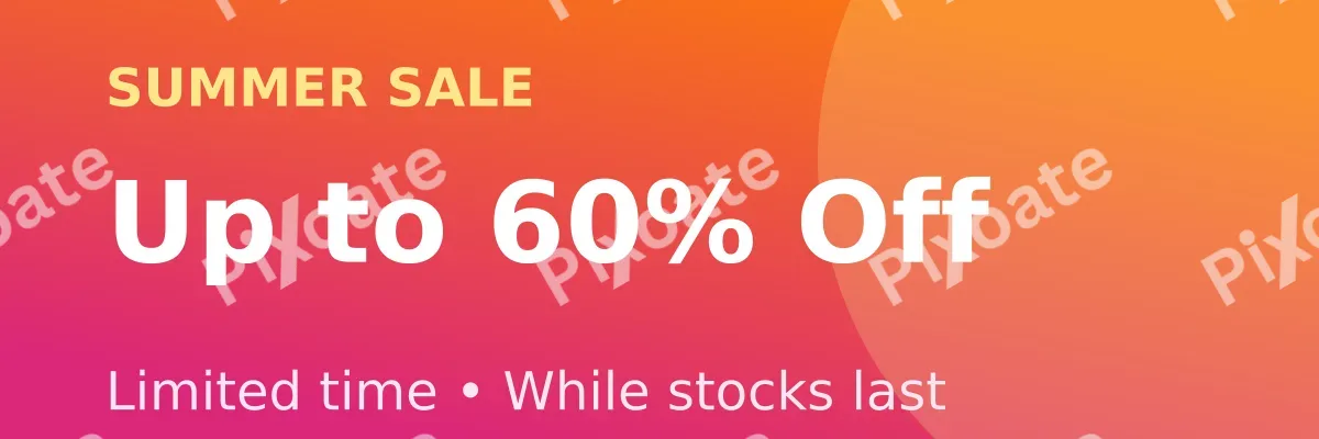 Shop Banner — editable pink product template, banner / header
