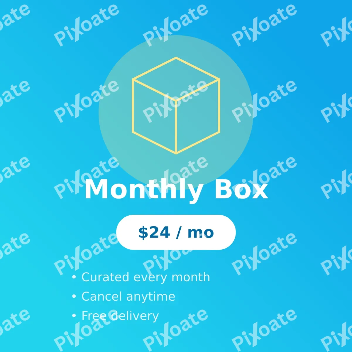 Subscription Subscription — editable blue product template, instagram post
