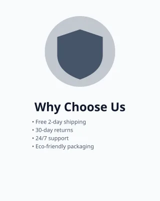 Why Choose Us — editable white product template, instagram portrait