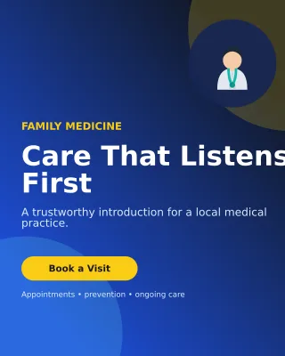 Aurora Doctor Practice Poster — editable blue professional services template, instagram portrait