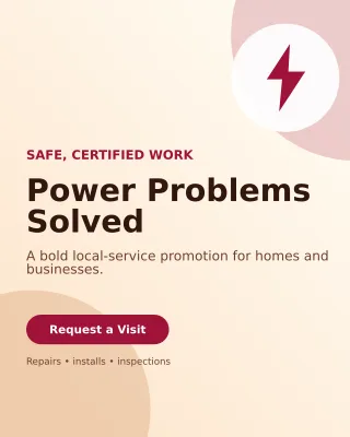 Aurora Electrician Service Poster — editable white professional services template, instagram portrait