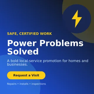 Aurora Electrician Service Social Post — editable blue professional services template, instagram post