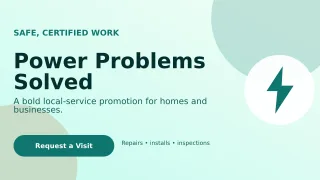 Aurora Electrician Service Wide Ad — editable white professional services template, youtube thumbnail