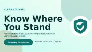 Aurora Legal Practice Wide Ad — editable white professional services template, youtube thumbnail