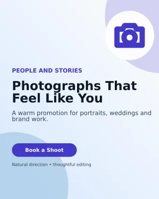 Aurora Photography Service Poster — editable white professional services template, instagram portrait