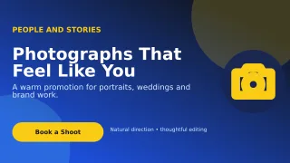 Aurora Photography Service Wide Ad — editable blue professional services template, youtube thumbnail