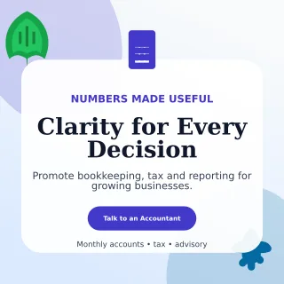 Botanical Accounting Service Social Post — editable white professional services template, instagram post