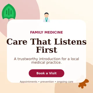 Botanical Doctor Practice Social Post — editable white professional services template, instagram post