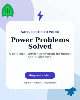 Botanical Electrician Service Poster — editable white professional services template, instagram portrait