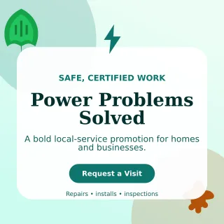 Botanical Electrician Service Social Post — editable white professional services template, instagram post