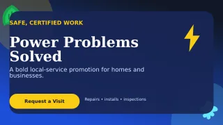 Botanical Electrician Service Wide Ad — editable blue professional services template, youtube thumbnail