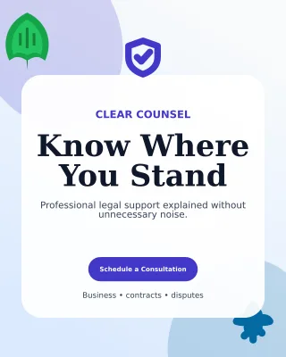Botanical Legal Practice Poster — editable white professional services template, instagram portrait
