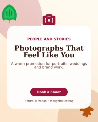 Botanical Photography Service Poster — editable white professional services template, instagram portrait