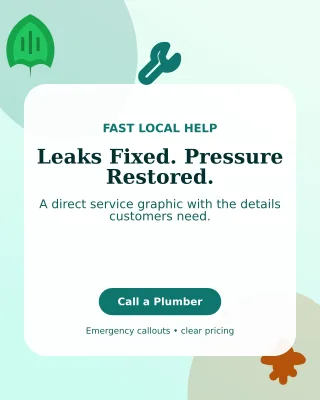 Botanical Plumbing Service Poster — editable white professional services template, instagram portrait