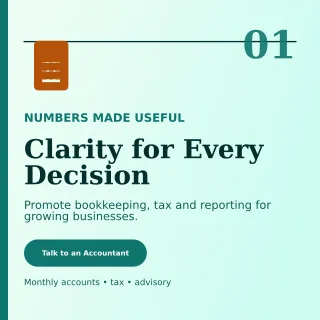Editorial Accounting Service Social Post — editable white professional services template, instagram post