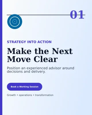 Editorial Business Consultant Poster — editable white professional services template, instagram portrait