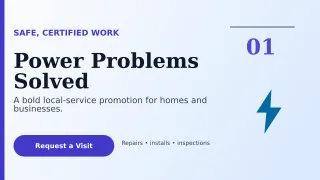 Editorial Electrician Service Wide Ad — editable white professional services template, youtube thumbnail