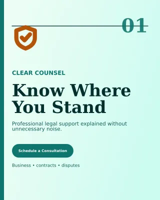 Editorial Legal Practice Poster — editable white professional services template, instagram portrait