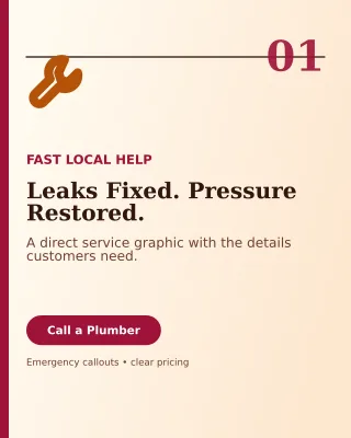 Editorial Plumbing Service Poster — editable white professional services template, instagram portrait
