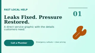 Editorial Plumbing Service Wide Ad — editable white professional services template, youtube thumbnail