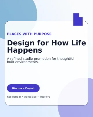 Glass Architecture Studio Poster — editable white professional services template, instagram portrait