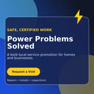 Glass Electrician Service Social Post — editable blue professional services template, instagram post