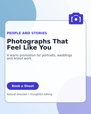 Glass Photography Service Poster — editable white professional services template, instagram portrait