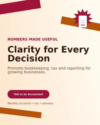 Kinetic Accounting Service Poster — editable white professional services template, instagram portrait