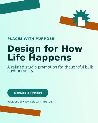 Kinetic Architecture Studio Poster — editable white professional services template, instagram portrait
