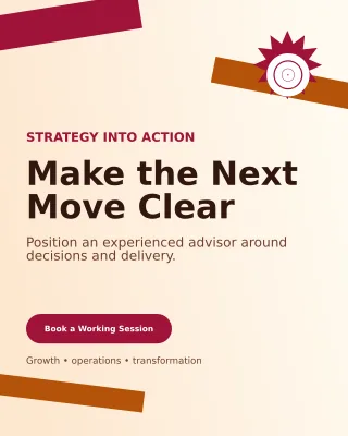 Kinetic Business Consultant Poster — editable white professional services template, instagram portrait