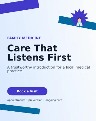 Kinetic Doctor Practice Poster — editable white professional services template, instagram portrait