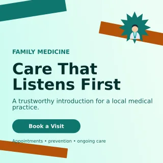 Kinetic Doctor Practice Social Post — editable white professional services template, instagram post