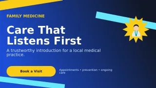 Kinetic Doctor Practice Wide Ad — editable blue professional services template, youtube thumbnail