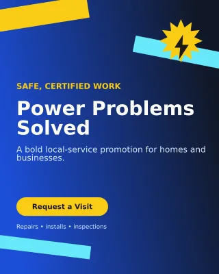 Kinetic Electrician Service Poster — editable blue professional services template, instagram portrait
