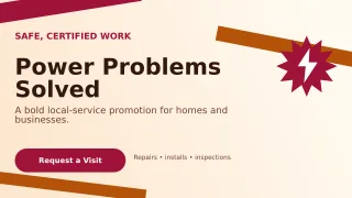 Kinetic Electrician Service Wide Ad — editable white professional services template, youtube thumbnail