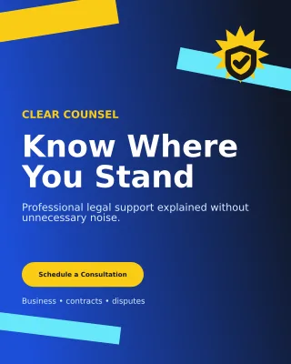 Kinetic Legal Practice Poster — editable blue professional services template, instagram portrait