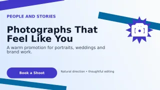 Kinetic Photography Service Wide Ad — editable white professional services template, youtube thumbnail