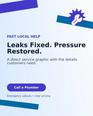 Kinetic Plumbing Service Poster — editable white professional services template, instagram portrait