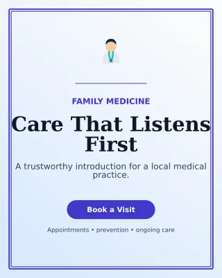 Luxe Doctor Practice Poster — editable white professional services template, instagram portrait