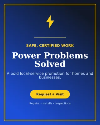 Luxe Electrician Service Poster — editable blue professional services template, instagram portrait